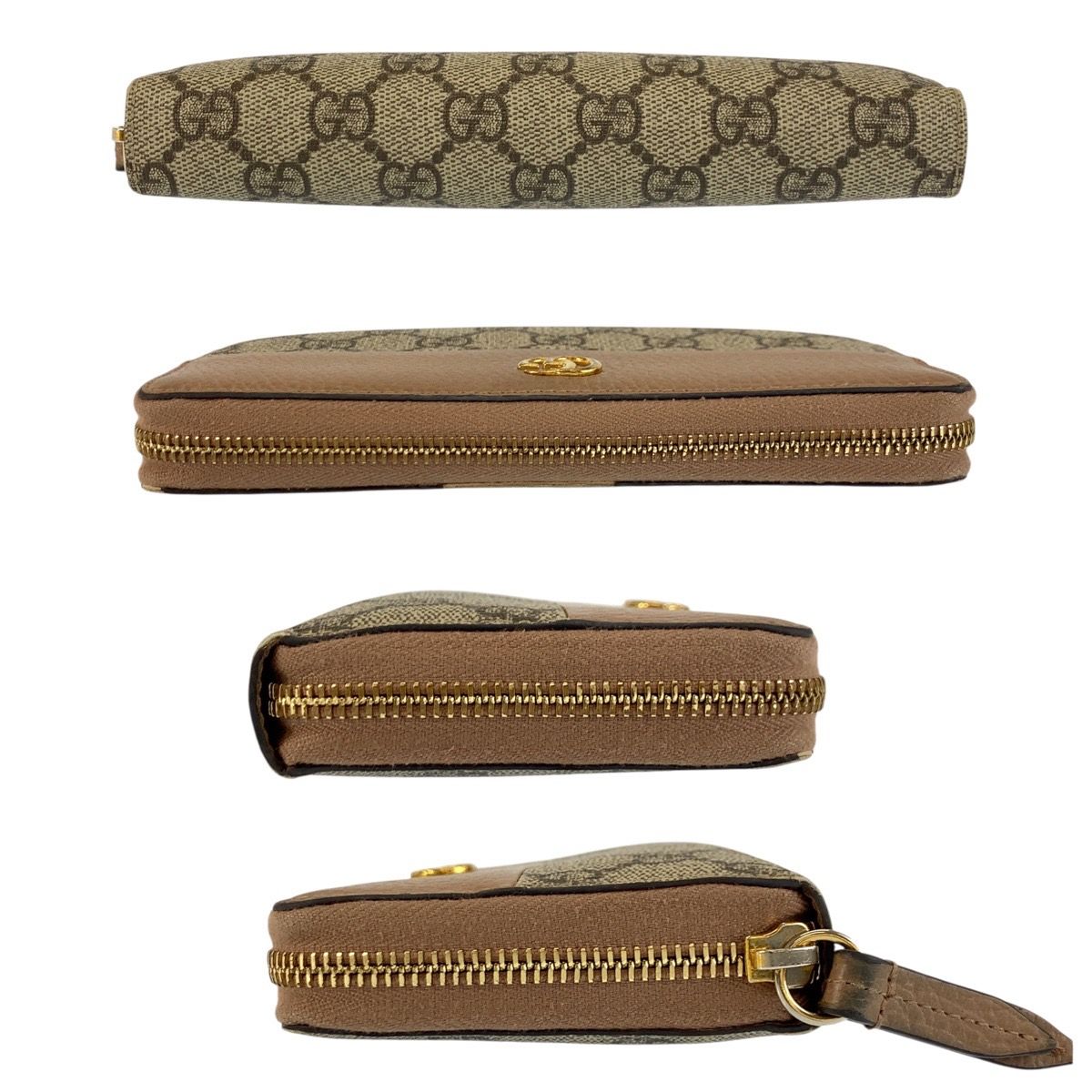 Gucci GG Marmont Beige Gold Supreme Canvas Wallet — view 9
