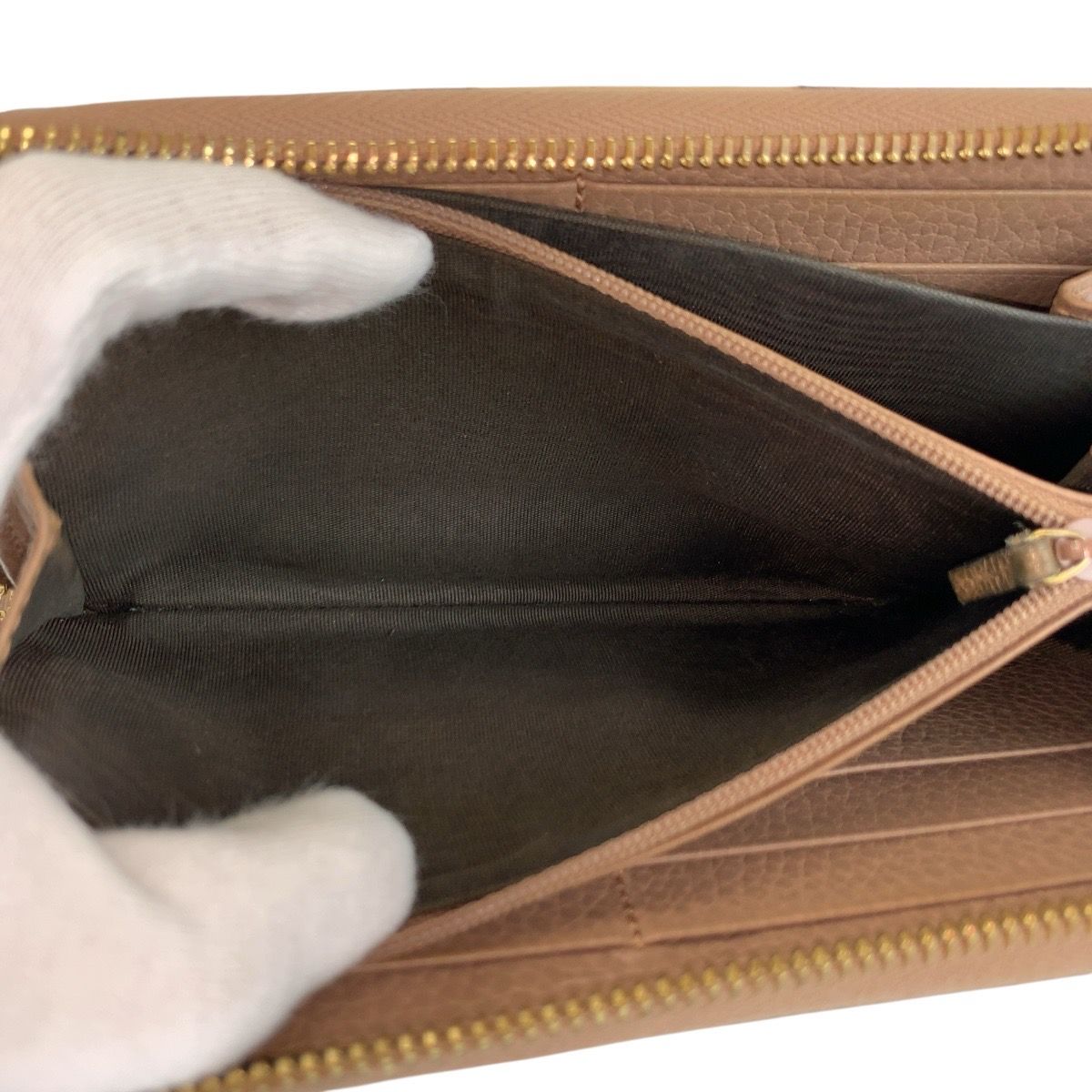 Gucci GG Marmont Beige Gold Supreme Canvas Wallet — view 5