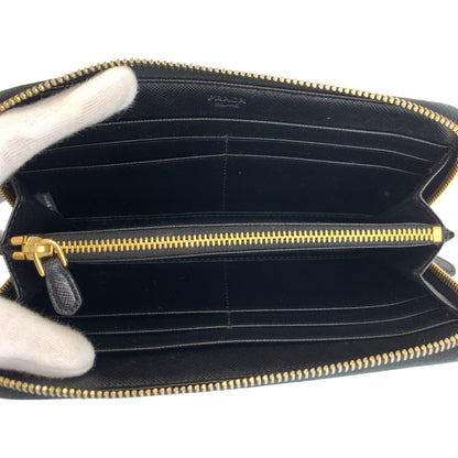 Prada Saffiano Black Gold Leather Wallet — view 4