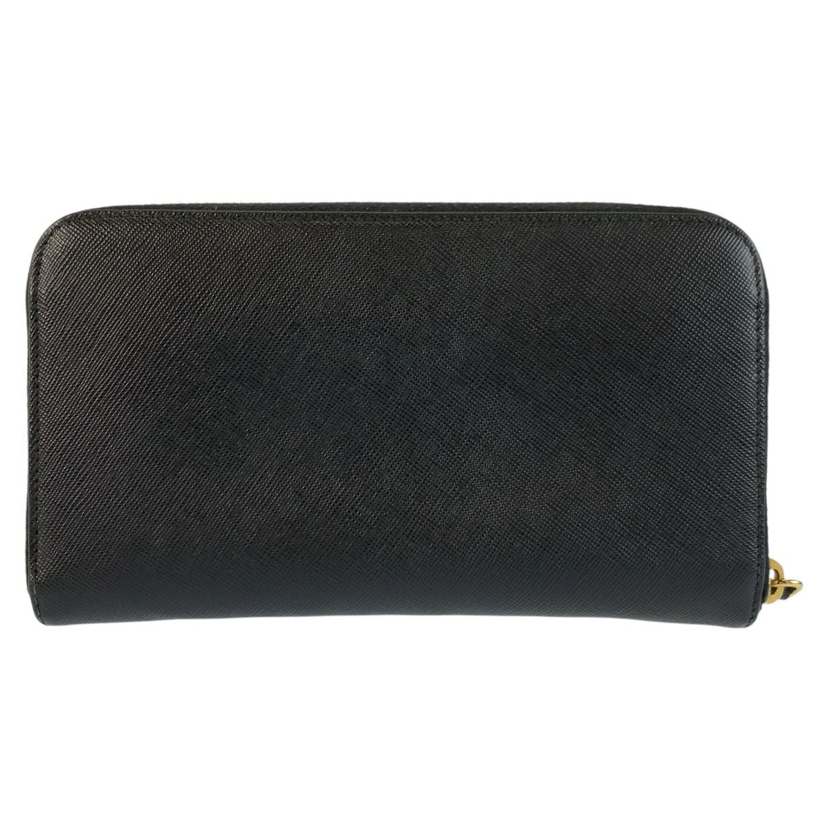 Prada Saffiano Black Gold Leather Wallet — view 2
