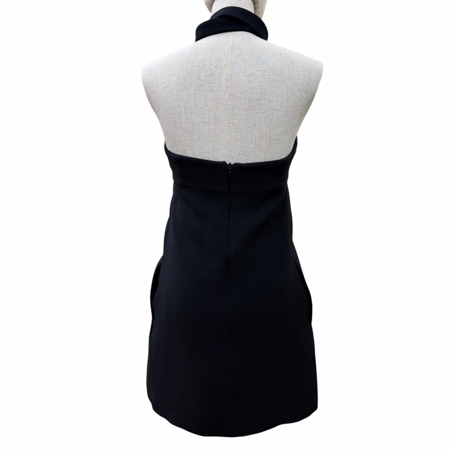 Dior Wool Silk Blend Halter Neck Mini Dress Black 38 — view 3
