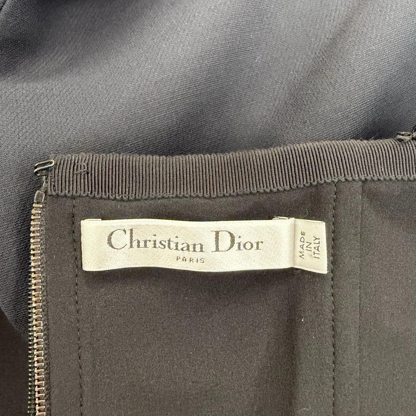 Dior Wool Silk Blend Halter Neck Mini Dress Black 38 — view 6