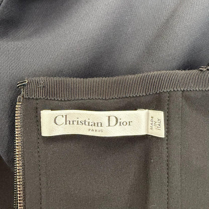 Dior Wool Silk Blend Halter Neck Mini Dress Black 38 — view 6