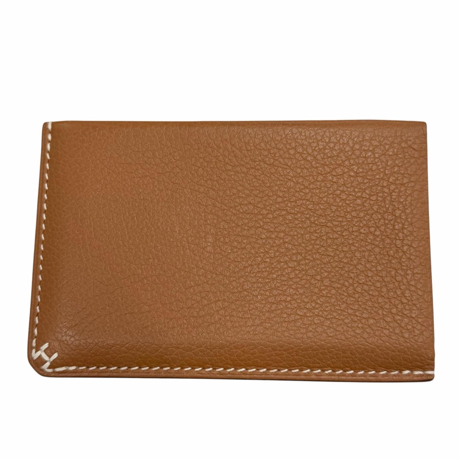 Hermes Series Leather Gold Set Era Case Business Card Holder