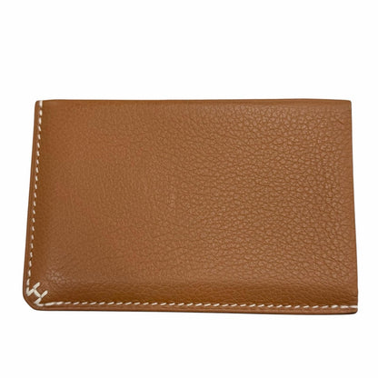 Hermes Series Leather Gold Set Era Case Business Card Holder