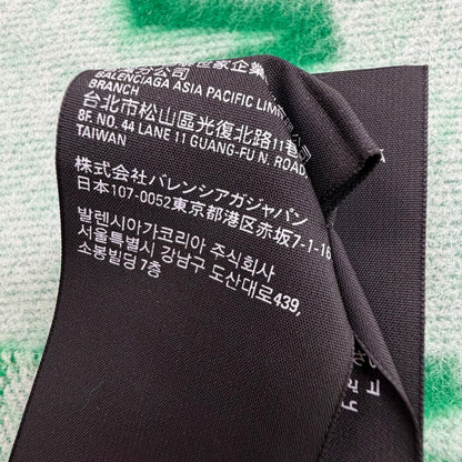 Balenciaga Wool Overall Logo Pattern Large Shawl Scarf Green — view 7