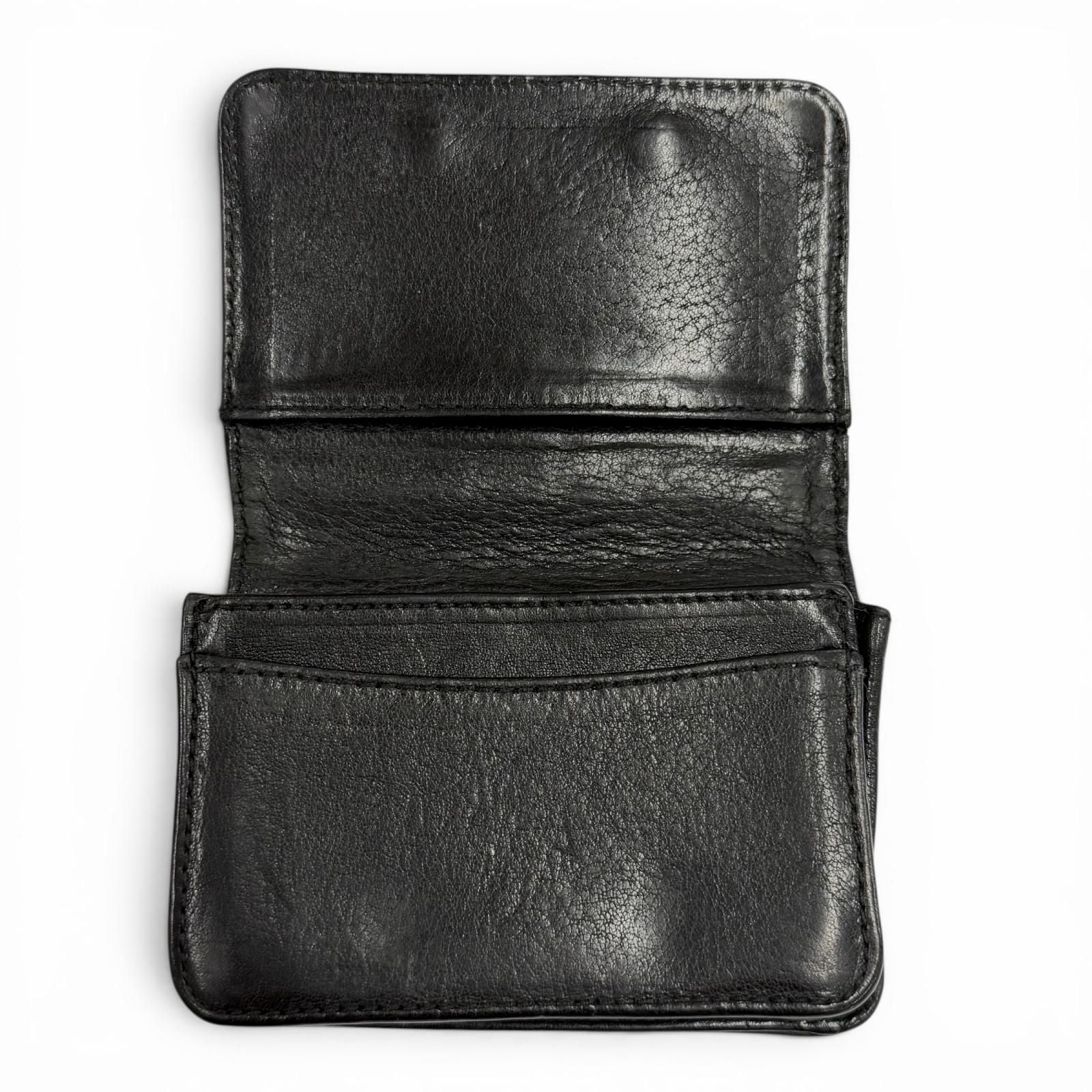 Chrome Hearts Leather 925 3 Pocket Scroll Label Plate Bifold Business Card — view 4