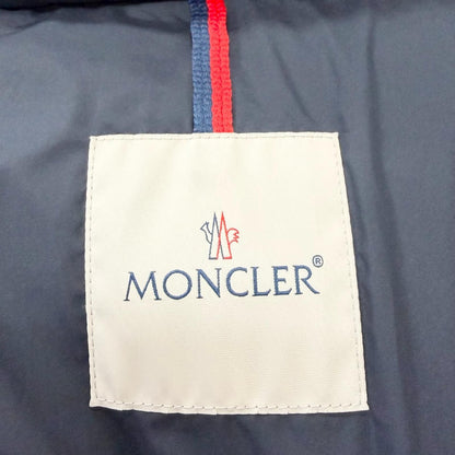 Moncler Glacier Giubbotto Logo Patch Wzip Hooded Down Jacket Puffa Navy — view 9