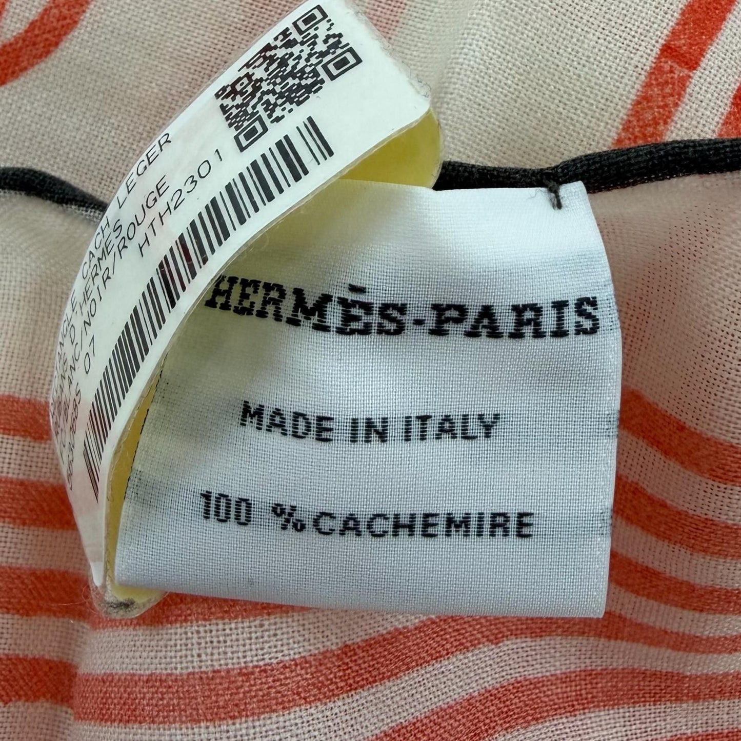 Hermes Cach Leger Rubans D'hermes 100% Blanc Noir Rouge Scarf — view 7