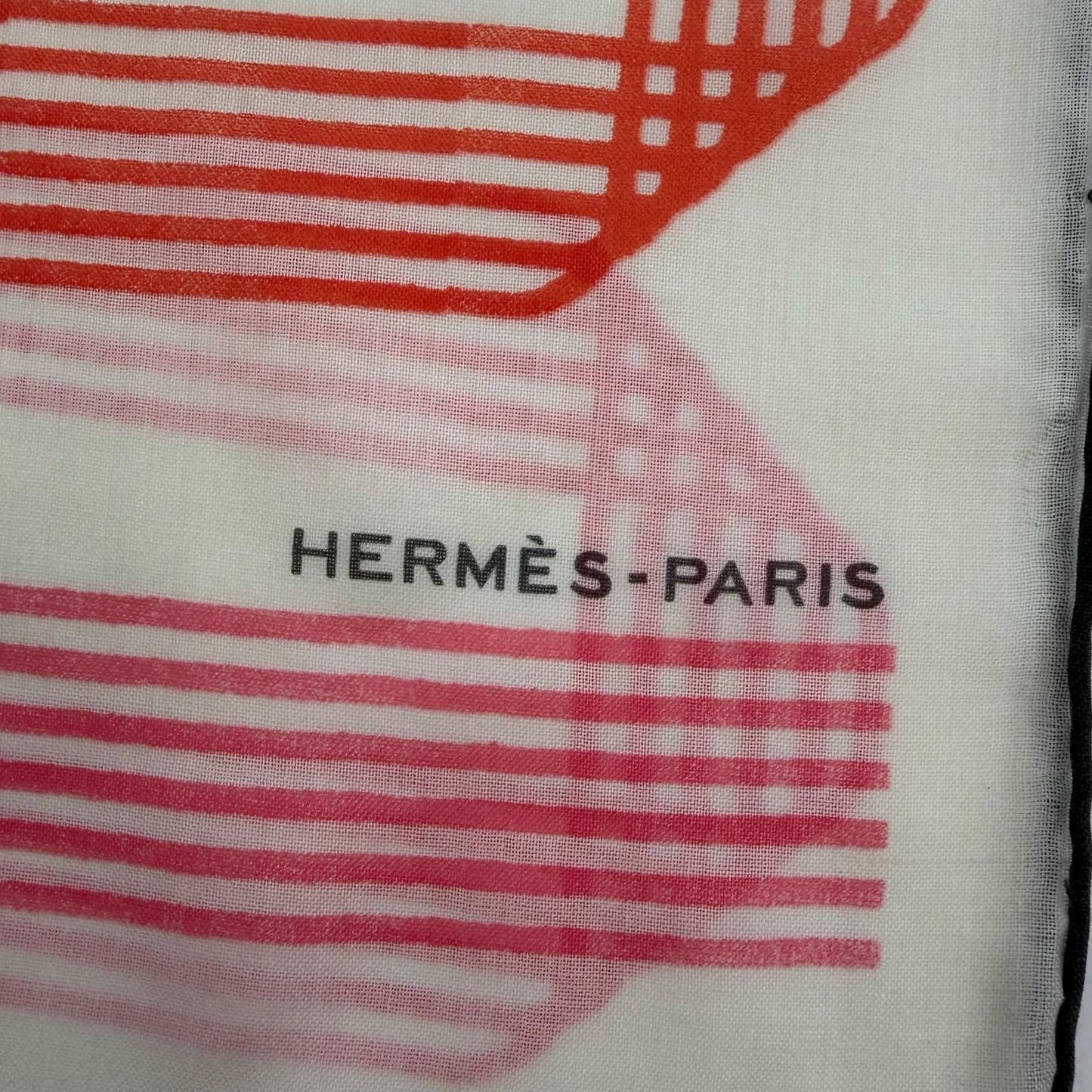 Hermes Cach Leger Rubans D'hermes 100% Blanc Noir Rouge Scarf — view 6