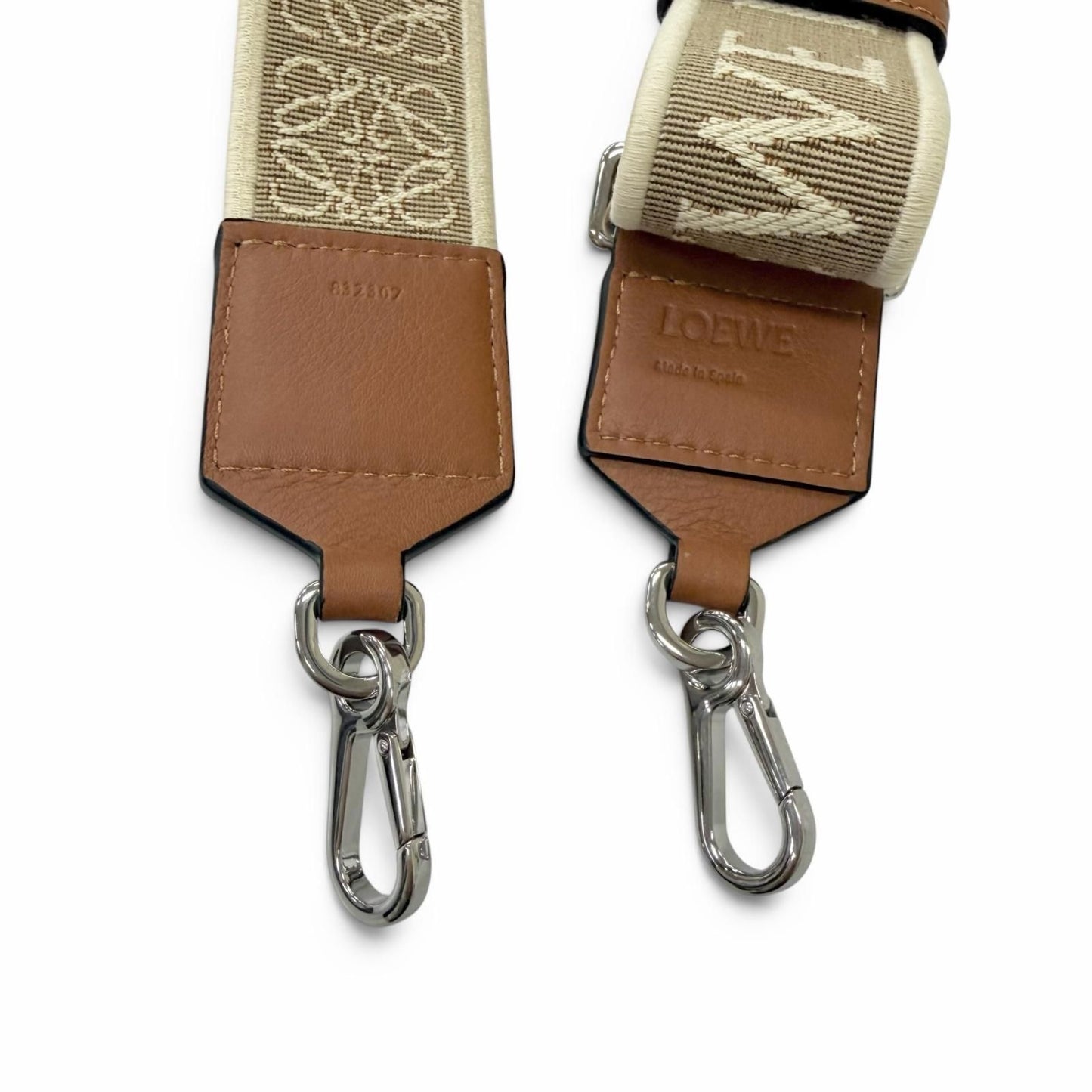 Loewe Canvas Leather Anagram Shoulder Strap Beige Brown — view 4