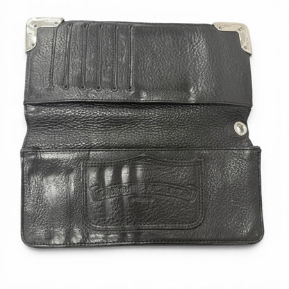 Chrome Hearts Lng Sngl Fld Tips Leather Single Fold Wallet Black Silver — view 5