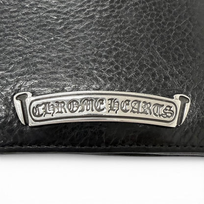 Chrome Hearts Lng Sngl Fld Tips Leather Single Fold Wallet Black Silver — view 7