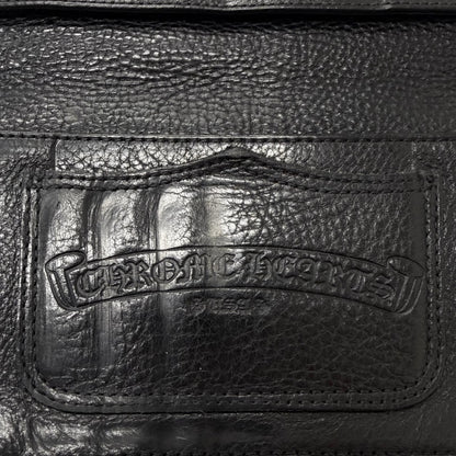 Chrome Hearts Lng Sngl Fld Tips Leather Single Fold Wallet Black Silver — view 8