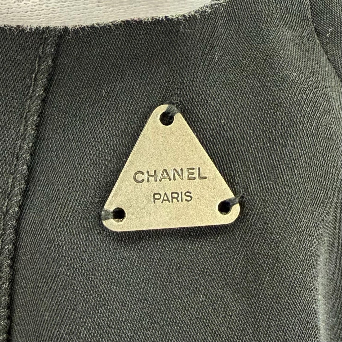 Chanel Vintage Long Skirt with Triangle Logo Plate Black 40 — view 5