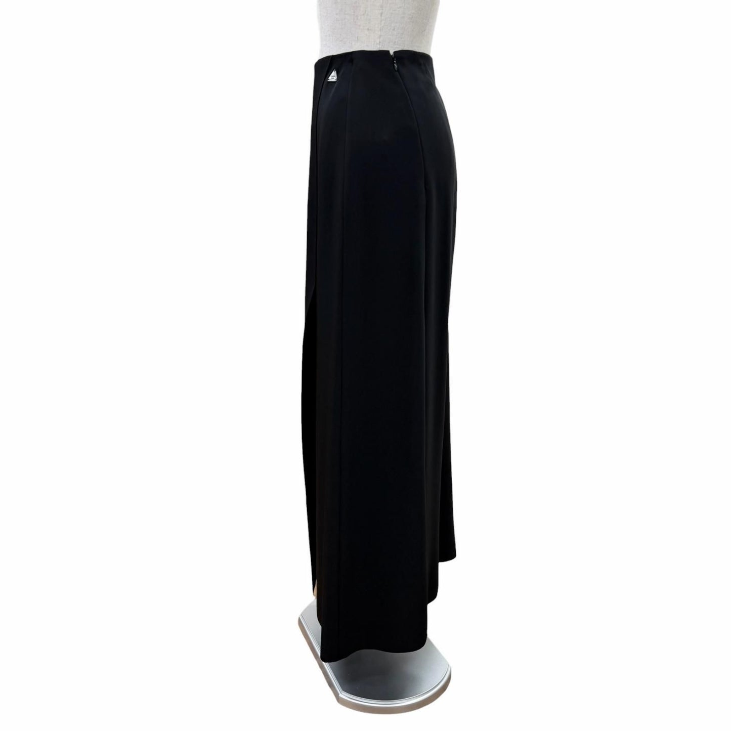 Chanel Vintage Long Skirt with Triangle Logo Plate Black 40 — view 3