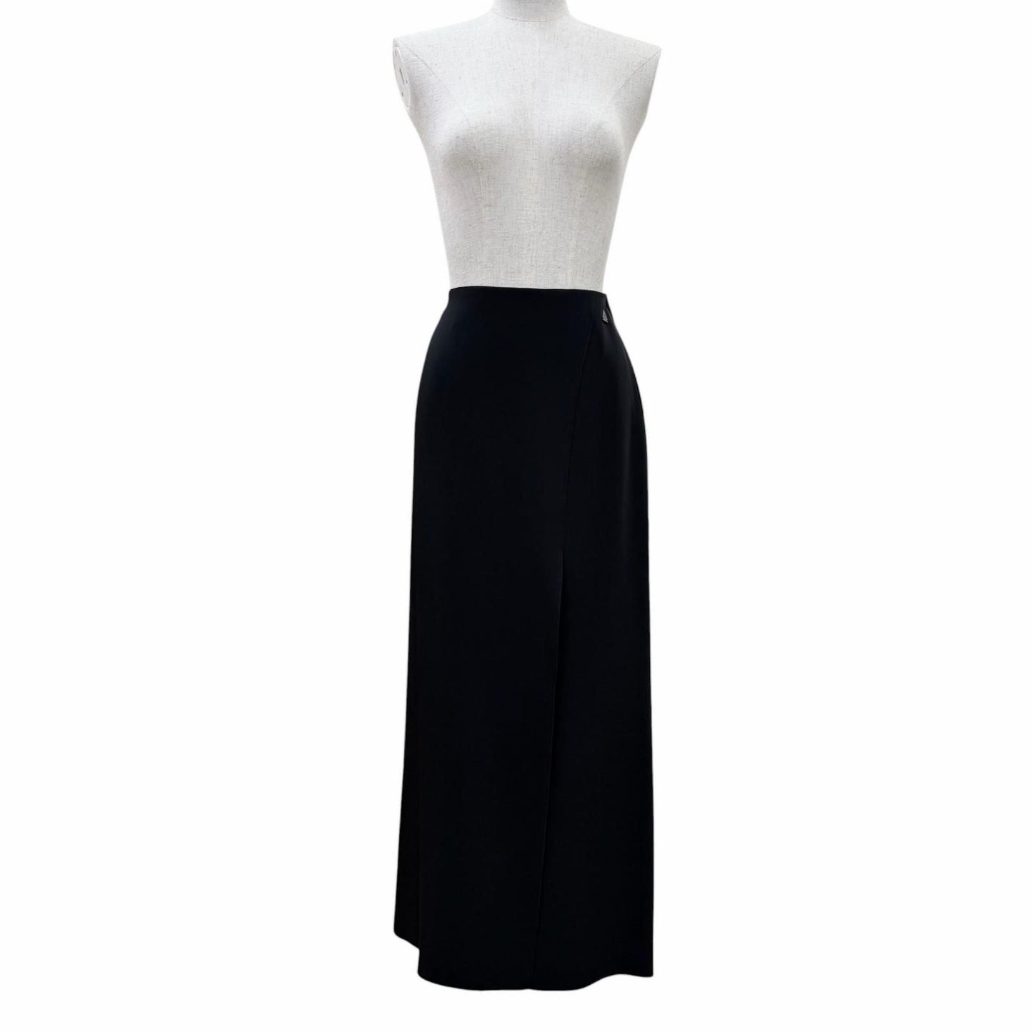 Chanel Vintage Long Skirt with Triangle Logo Plate Black 40 — view 2