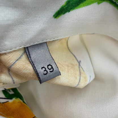 Dior Homme 100% Rayon Floral Print Tailored Long Sleeve Shirt White Yellow 39 — view 7