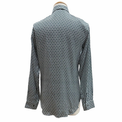 Dior Homme Silk 100% CD Diamond Tailored Long Sleeve Shirt Navy 38 — view 4
