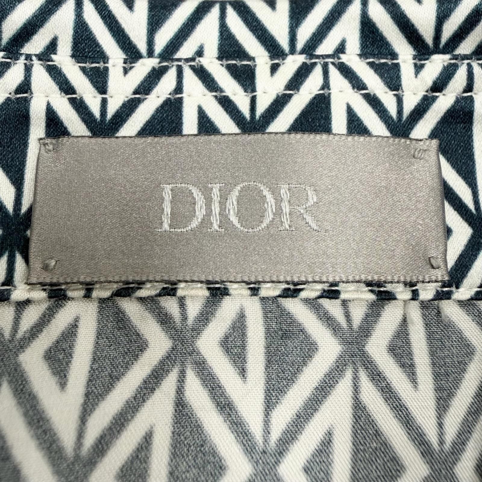 Dior Homme Silk 100% CD Diamond Tailored Long Sleeve Shirt Navy 38 — view 6
