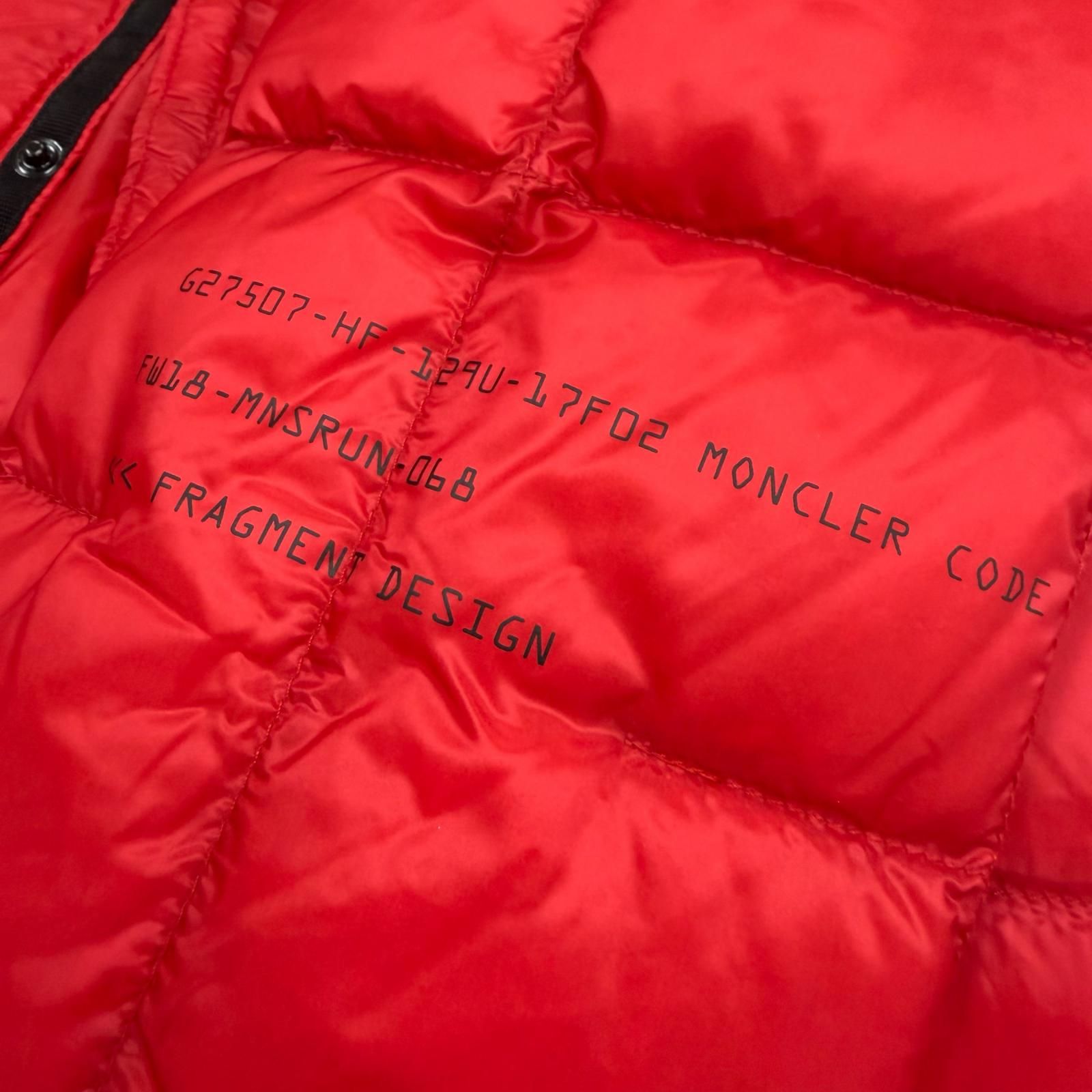 Moncler Genius 3 Hotz Logo Print Down Jacket Red 1 with Patch — view 7