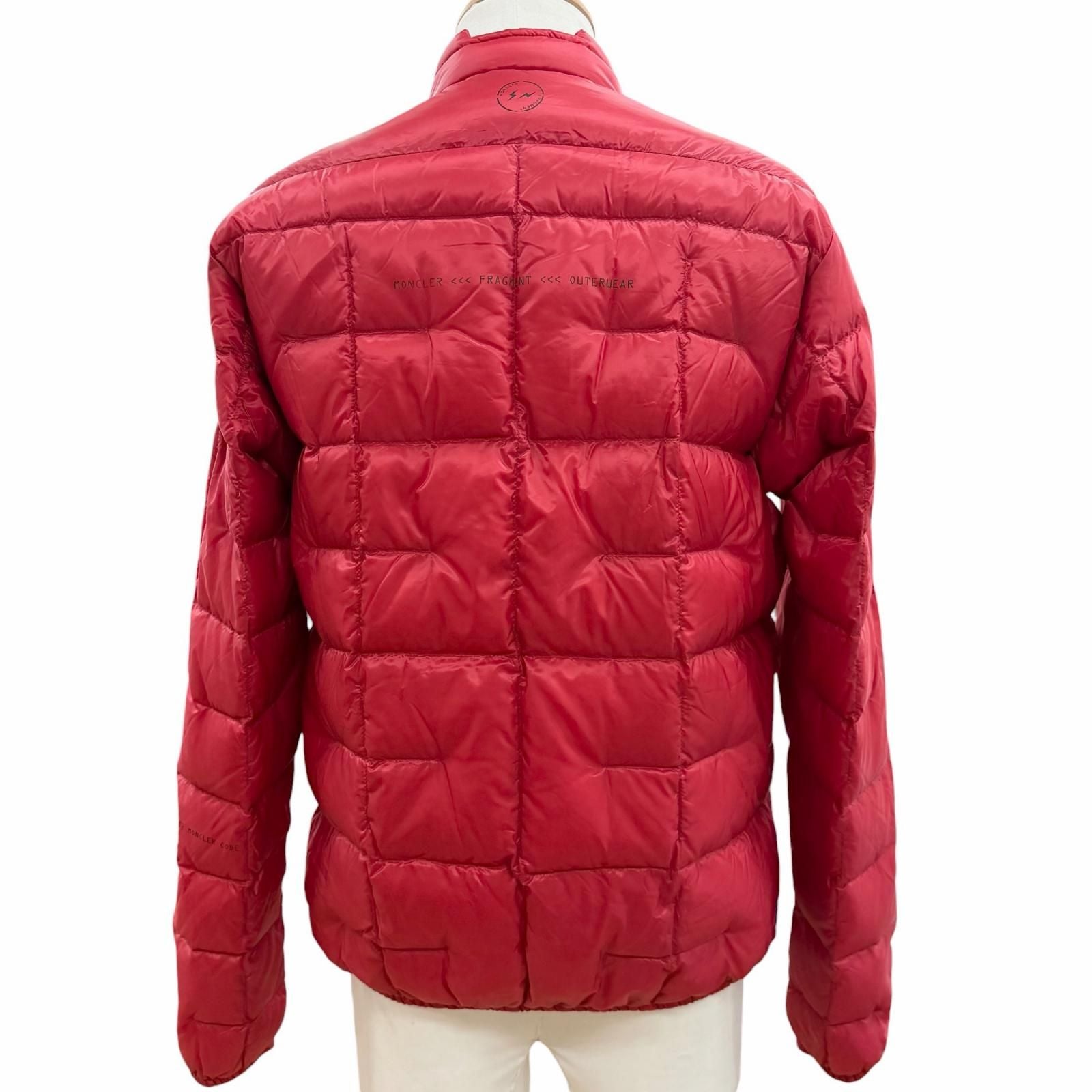 Moncler Genius 3 Hotz Logo Print Down Jacket Red 1 with Patch — view 4