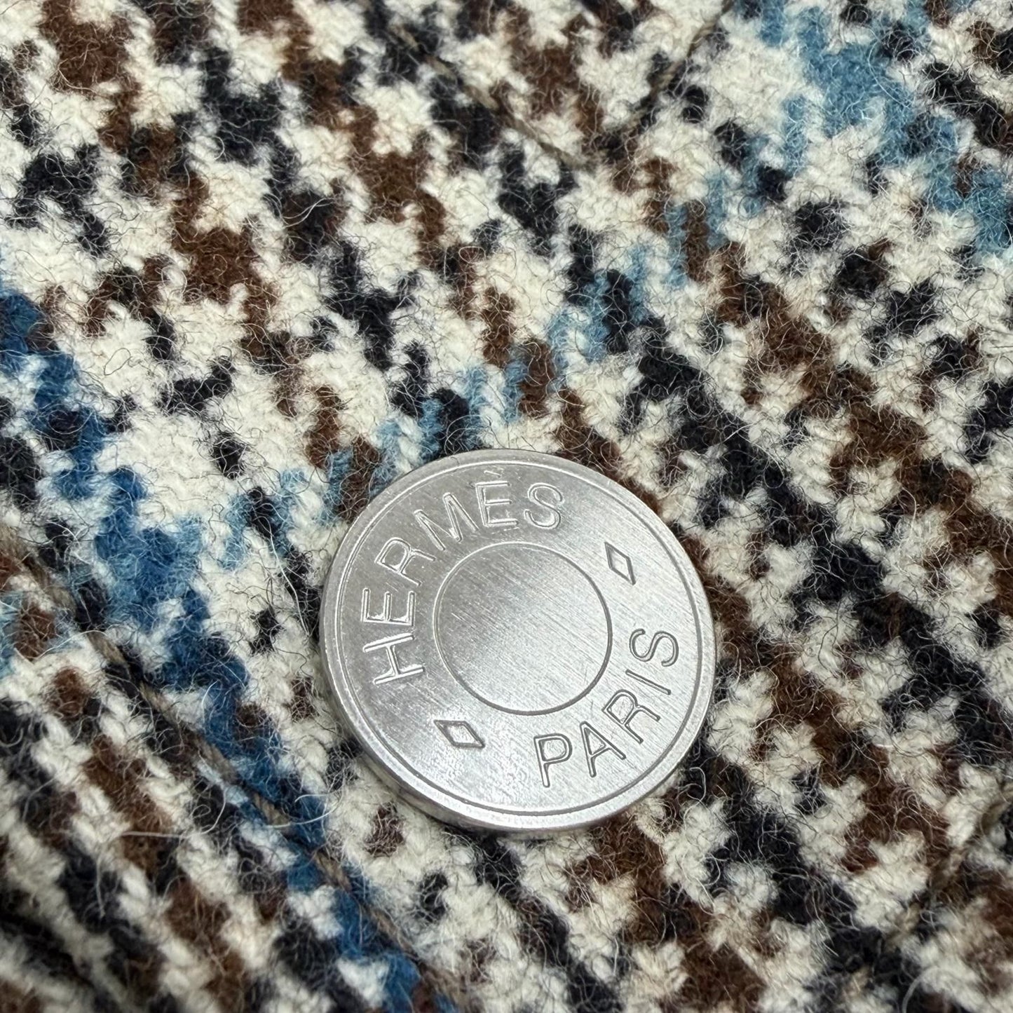 Hermes Prince of Wales Surligne Plaid Series Button Double Zip Up Jacket Long — view 6