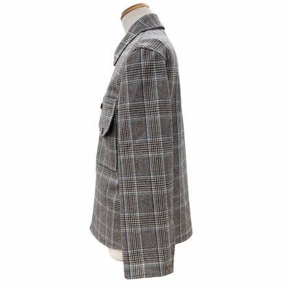 Hermes Prince of Wales Surligne Plaid Series Button Double Zip Up Jacket Long — view 3