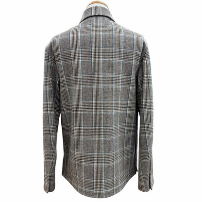 Hermes Prince of Wales Surligne Plaid Series Button Double Zip Up Jacket Long — view 4
