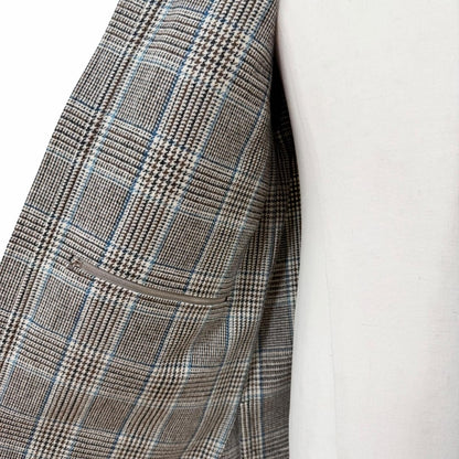 Hermes Prince of Wales Surligne Plaid Series Button Double Zip Up Jacket Long — view 5