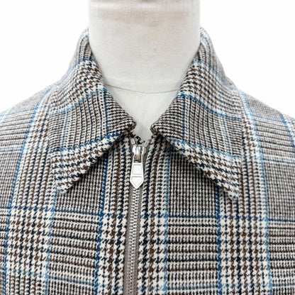 Hermes Prince of Wales Surligne Plaid Series Button Double Zip Up Jacket Long — view 2