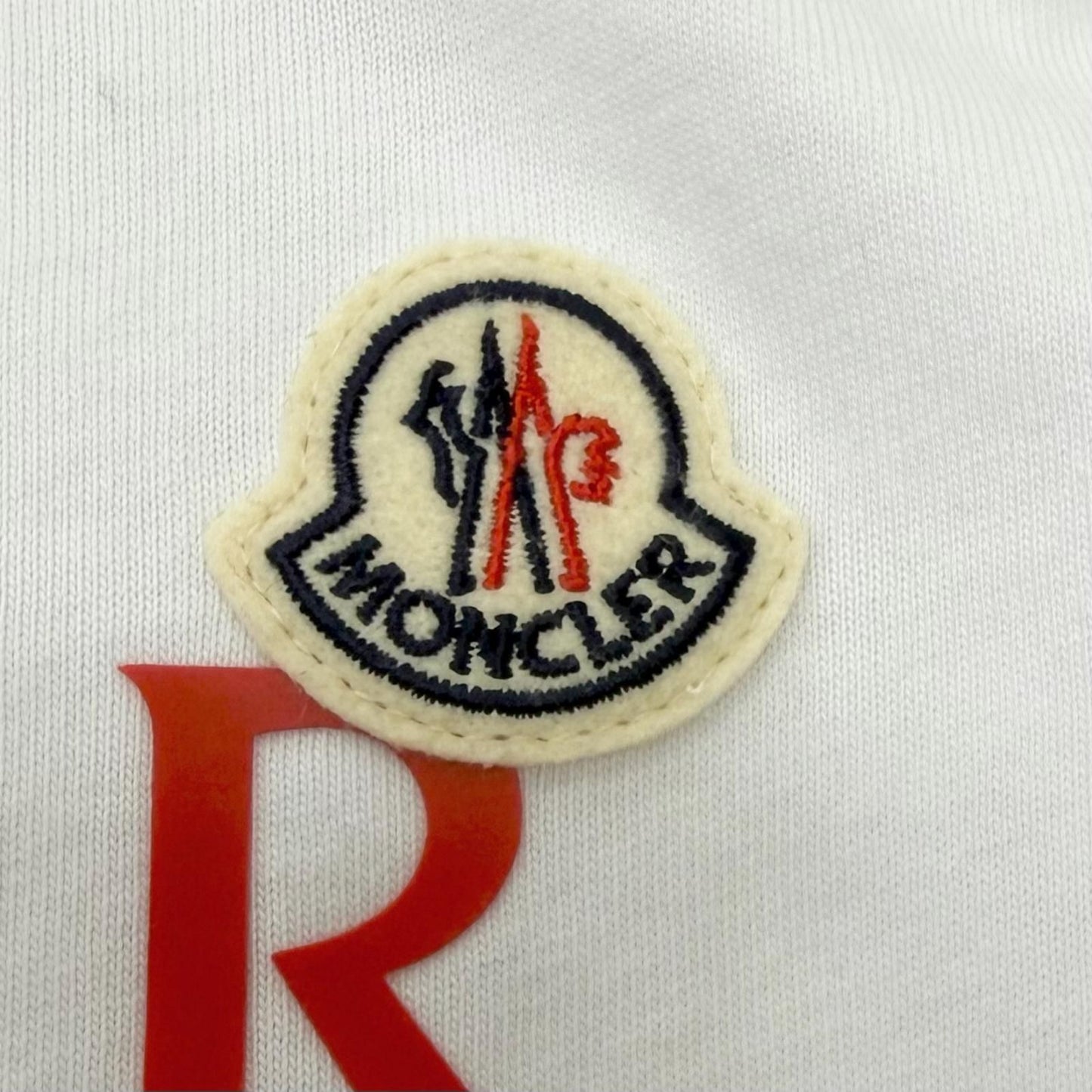 Moncler SS T-Shirt Cotton 100% Logo Patch Crew Neck Short Sleeve White XS — view 5