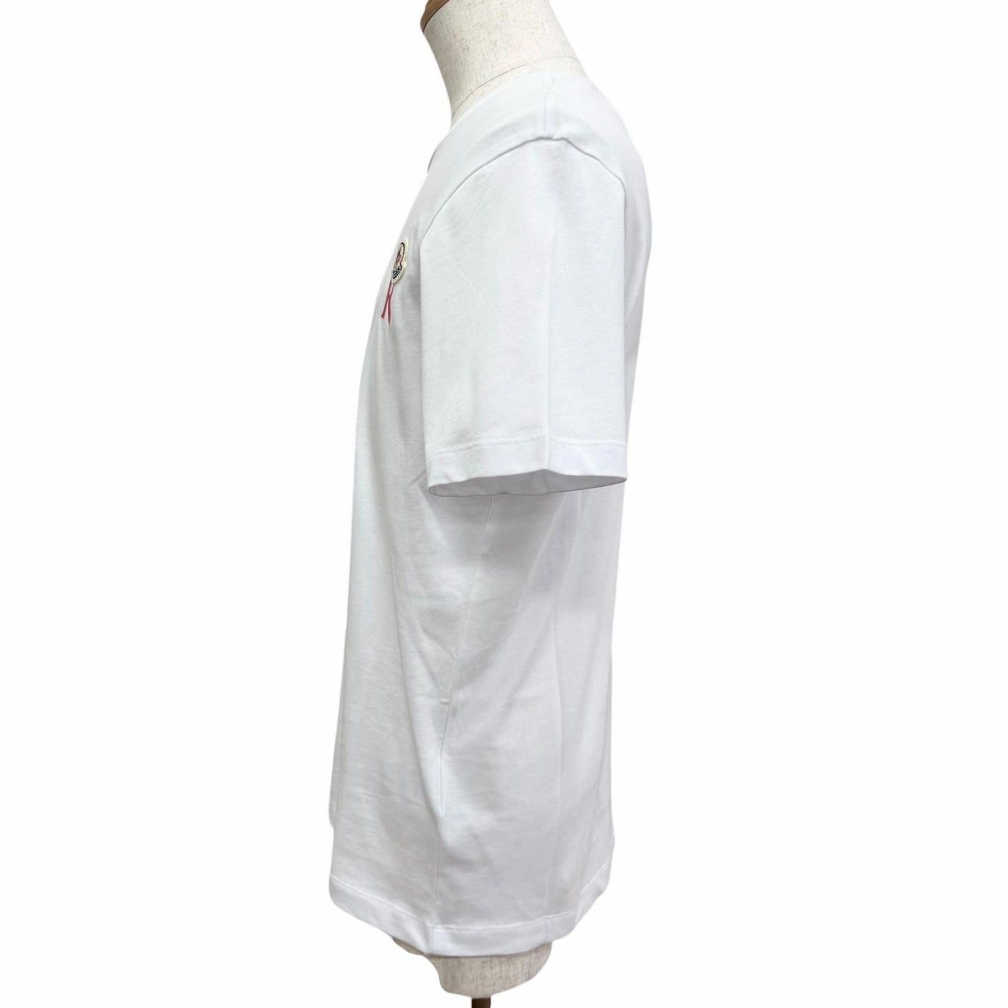 Moncler SS T-Shirt Cotton 100% Logo Patch Crew Neck Short Sleeve White XS — view 4