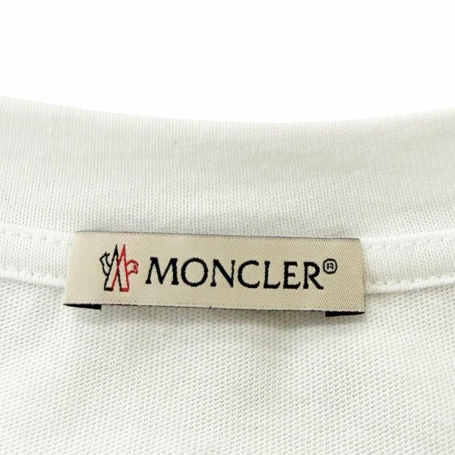 Moncler SS T-Shirt Cotton 100% Logo Patch Crew Neck Short Sleeve White XS — view 6