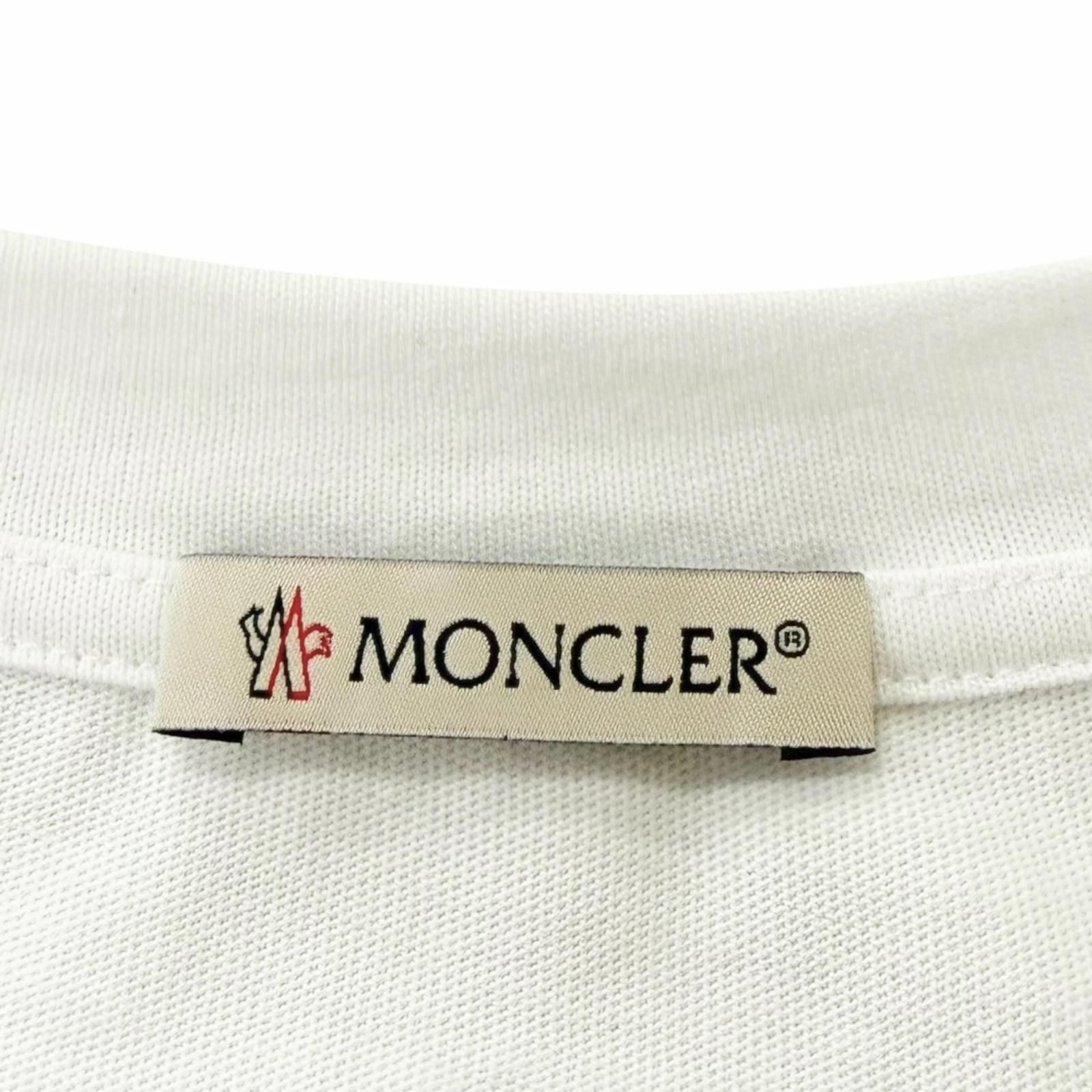 Moncler SS T-Shirt Cotton 100% Logo Patch Crew Neck Short Sleeve White XS — view 6