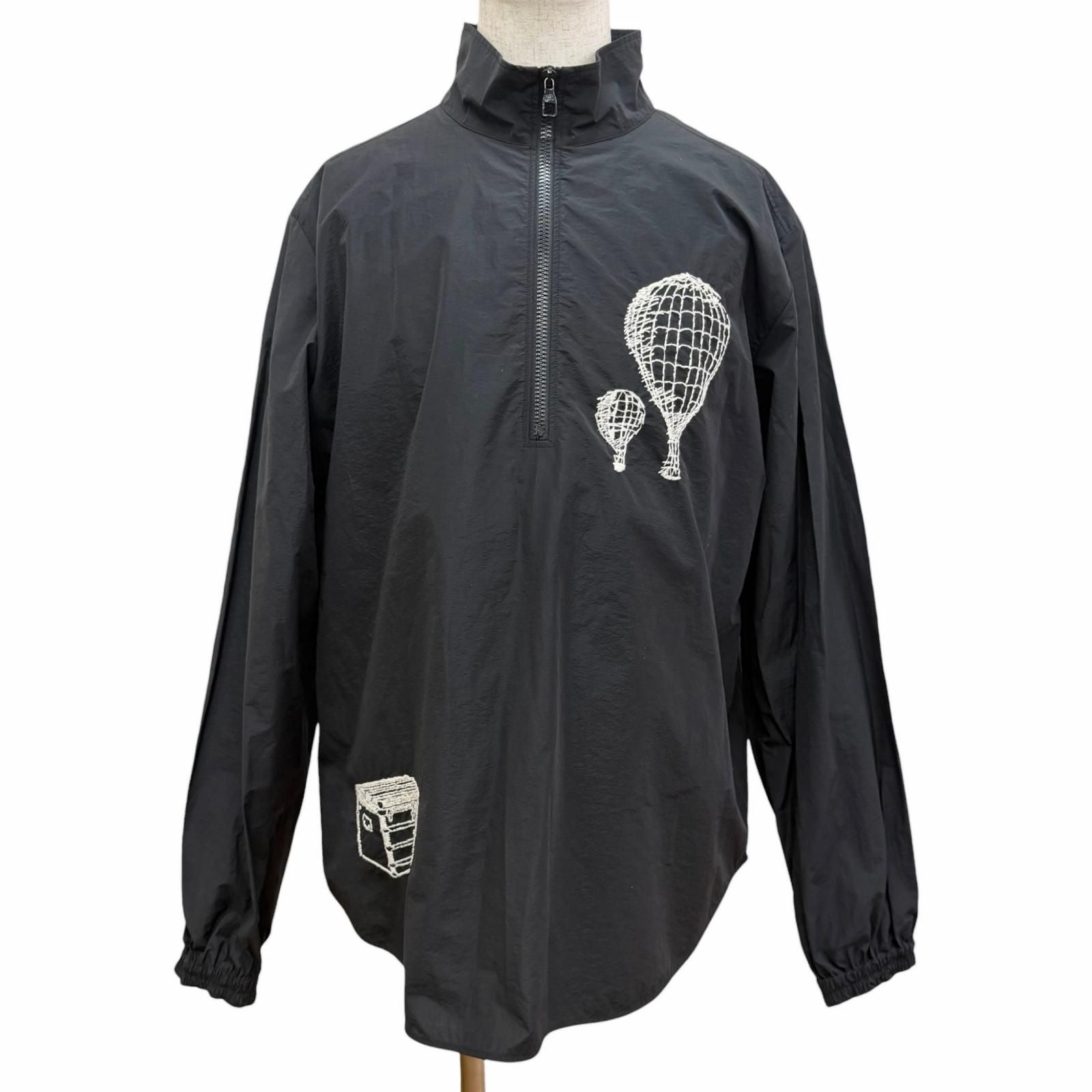 Louis Vuitton Embroidered Technical Cotton Zip Shirt Pullover Jacket Black XXL
