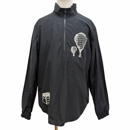 Louis Vuitton Embroidered Technical Cotton Zip Shirt Pullover Jacket Black XXL