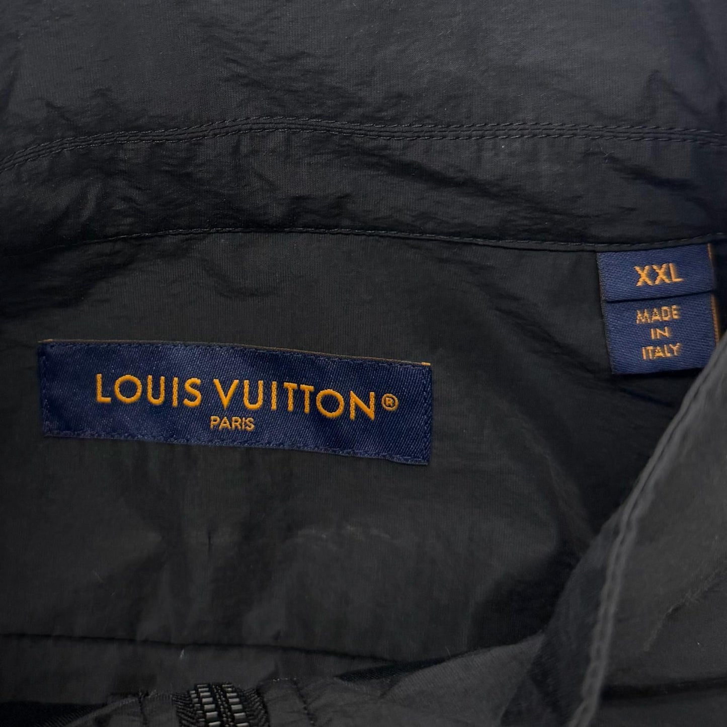Louis Vuitton Embroidered Technical Cotton Zip Shirt Pullover Jacket Black XXL — view 8