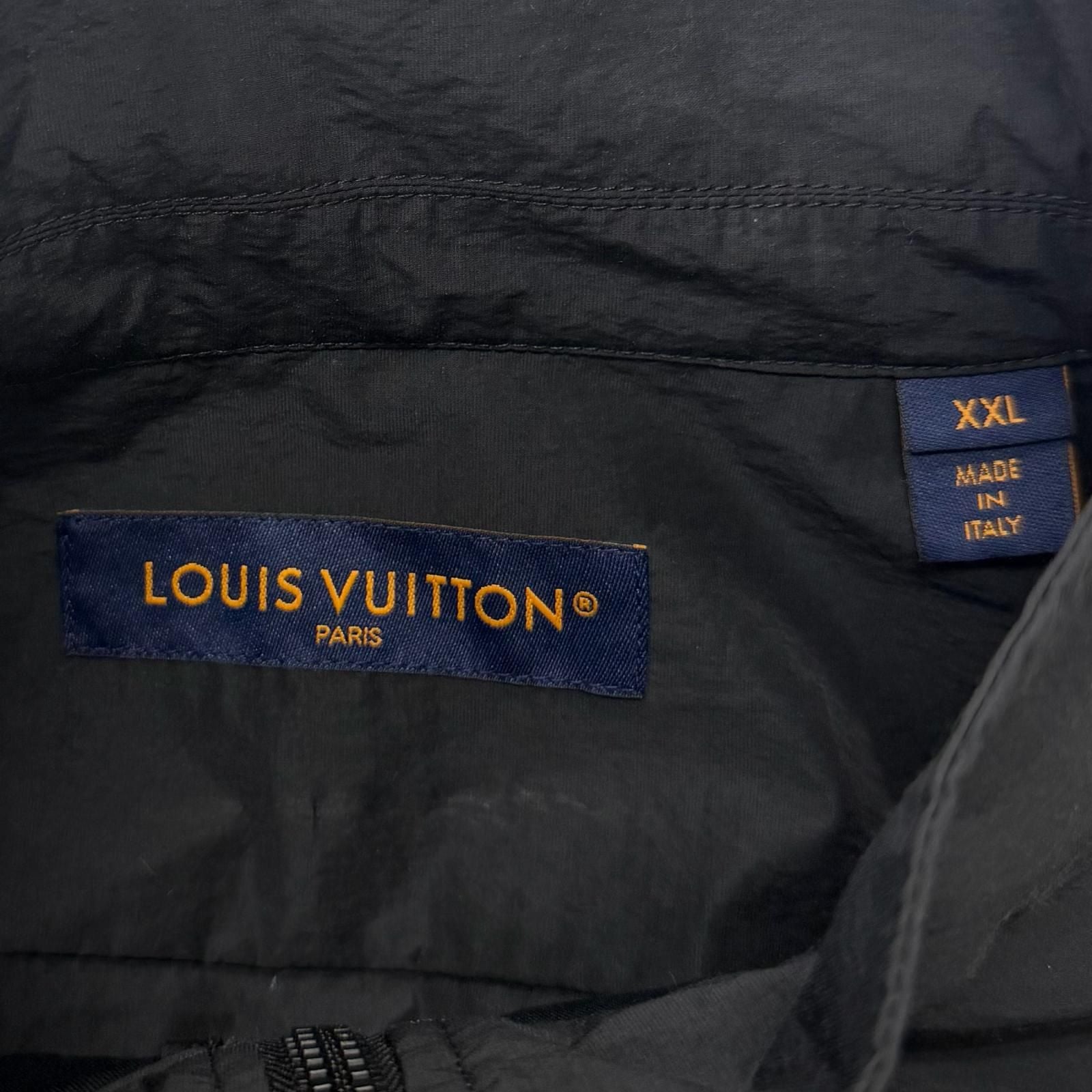 Louis Vuitton Embroidered Technical Cotton Zip Shirt Pullover Jacket Black XXL — view 8