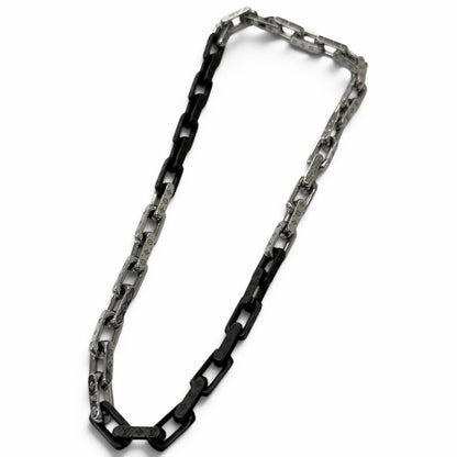 Louis Vuitton Necklace Monogram Chain Collier Silver Black — view 3