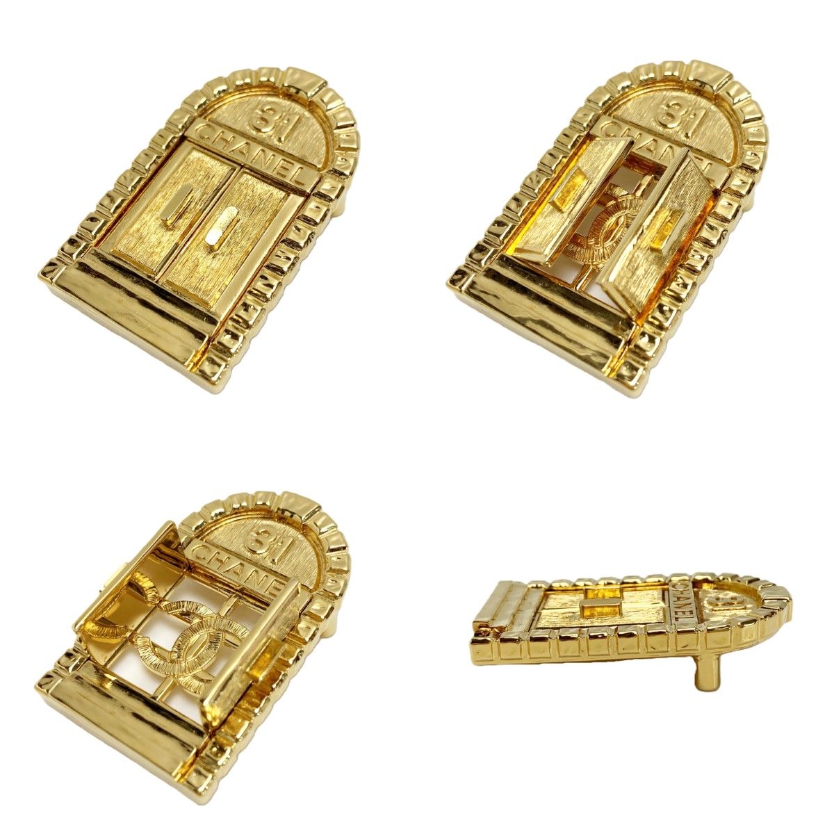 Chanel 31 Door Motif Brooch Plated Gold — view 6