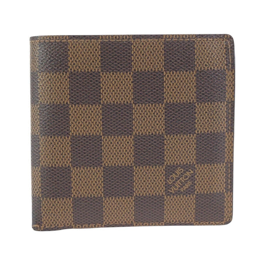 Louis Vuitton Damier Portefeuille Marco Brown Fold Wallet Compact