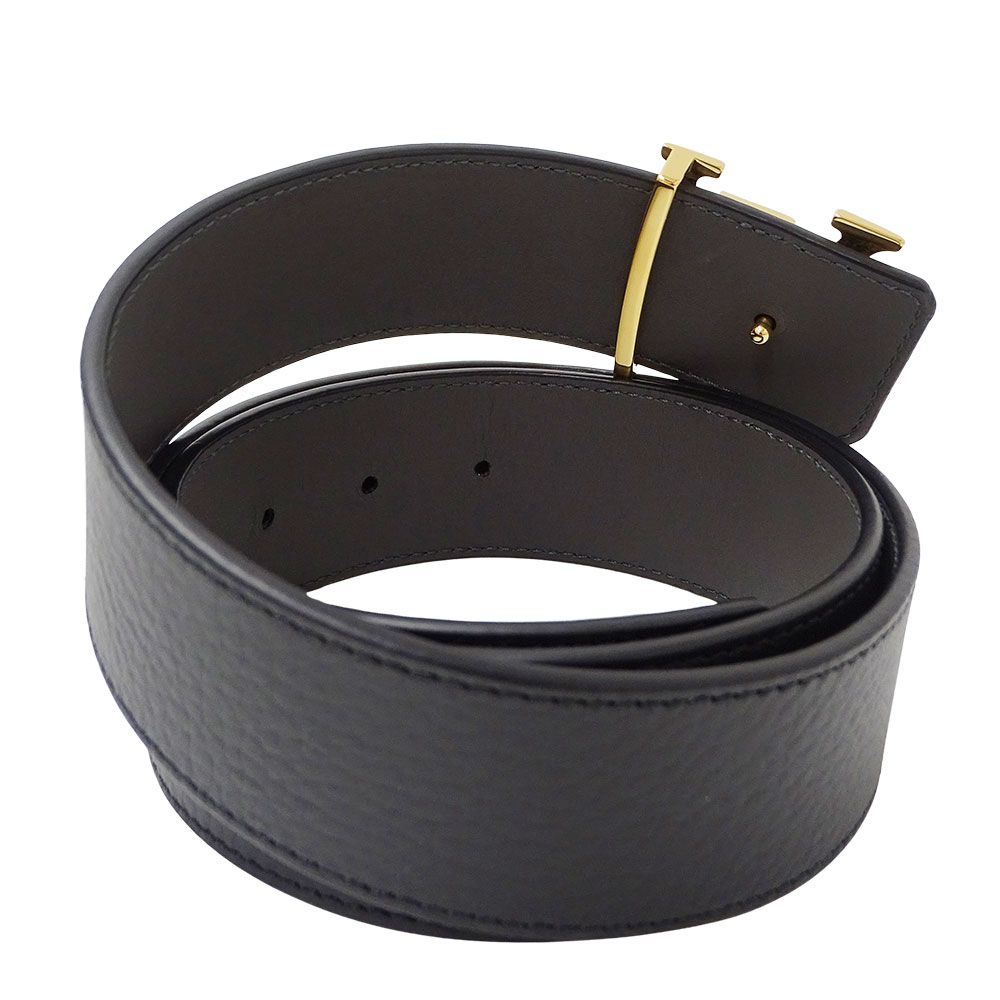 Louis Vuitton Belt Calf LV Damier 40 mm Reversible Black Gold 85 34 Logo Adult — view 2