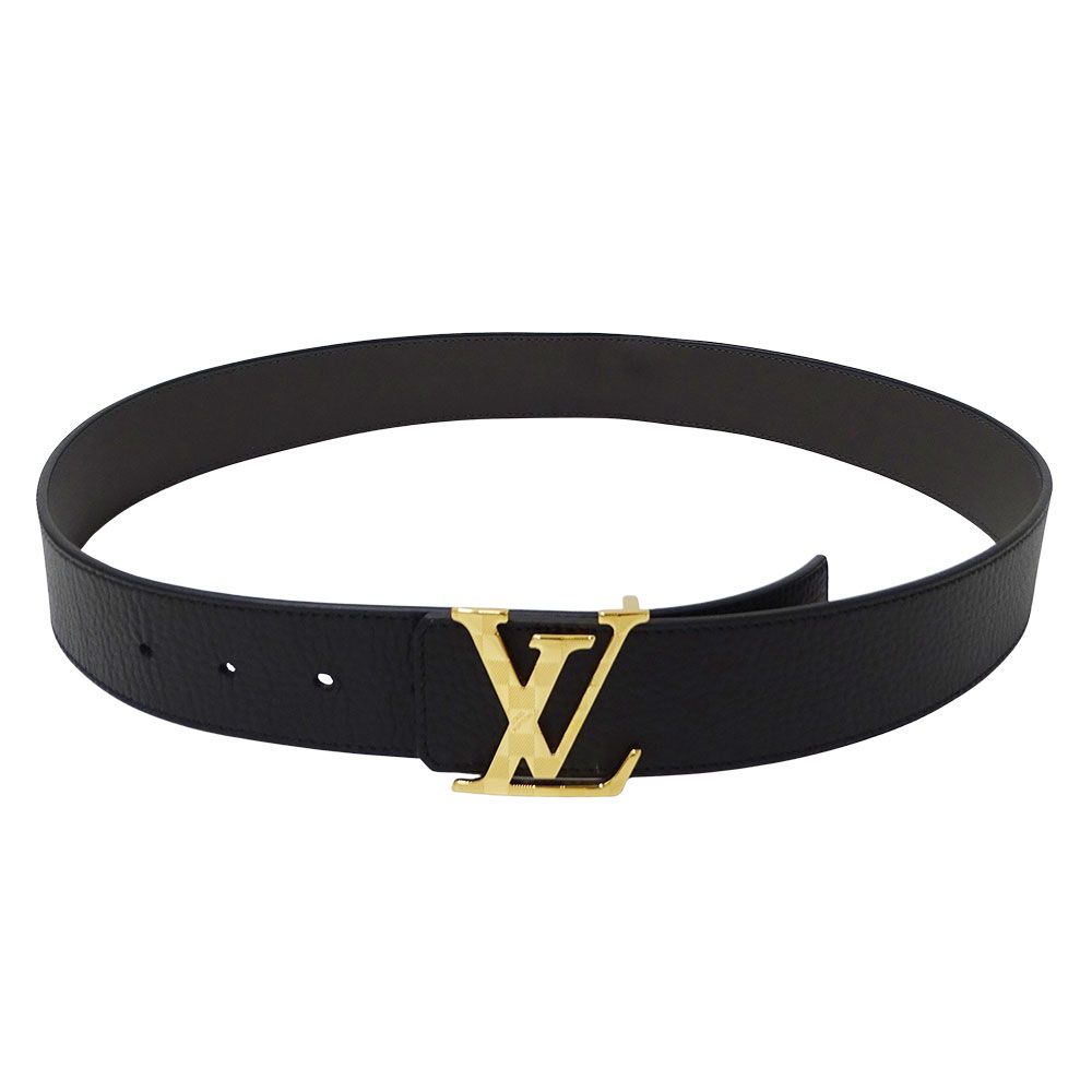 Louis Vuitton Belt Calf LV Damier 40 mm Reversible Black Gold 85 34 Logo Adult — view 3