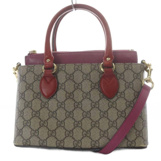 Gucci GG Supreme 2-Way Shoulder Bag Beige Pink