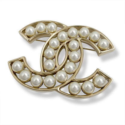 Chanel Logo Brooch Gold