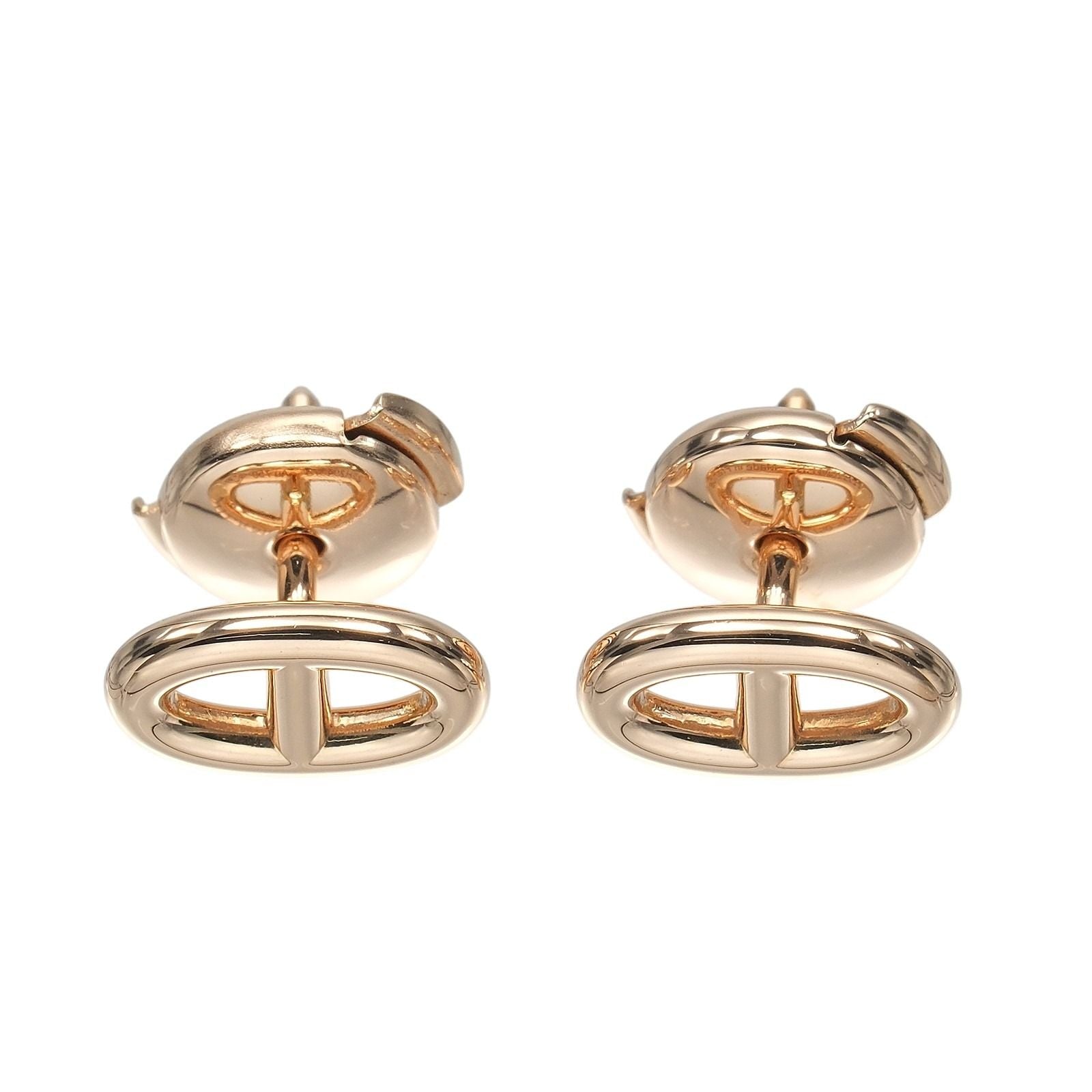 Hermes Chaine D'ancre Gold Earrings