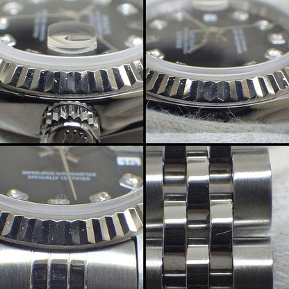 Rolex Datejust P Number 10 Points Diamond Index Black Dial Full Ted Bezel — view 8
