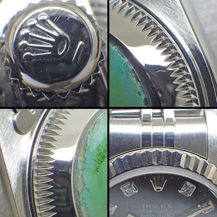 Rolex Datejust P Number 10 Points Diamond Index Black Dial Full Ted Bezel — view 7