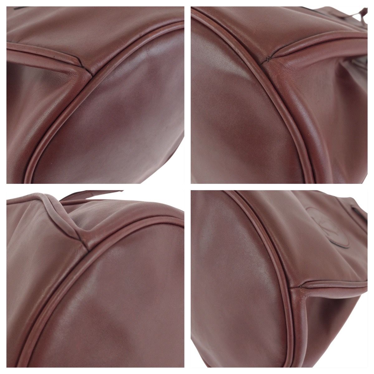 Cartier Must Line Wine Red Bordeaux Gold Leather Shoulder Bag Pochette — view 3